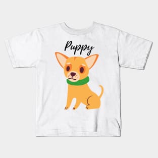 yellow puppy dog lover illustration Kids T-Shirt